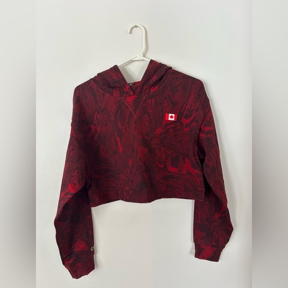 Lululemon Team Canada All Yours Cropped Hoodie COC Logo Maple Dark Red Multi - Picture 4 of 13